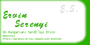 ervin serenyi business card